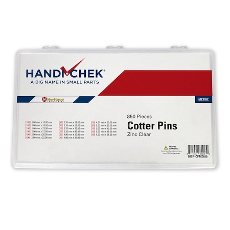 Heritage Industrial Cotter Pin Asst CSZ Metric 850 pcs. DISP-CPMZ850